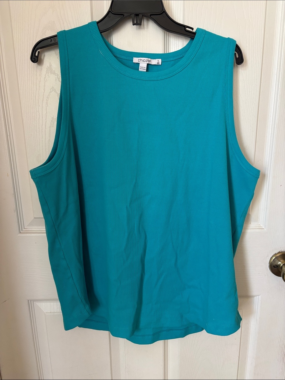 Chico's Ribbed Tank Top - Teal Blue